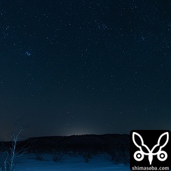 初日の夜は晴天。満天の星でした。でも、夏の石垣島の星空の方がすごいな。